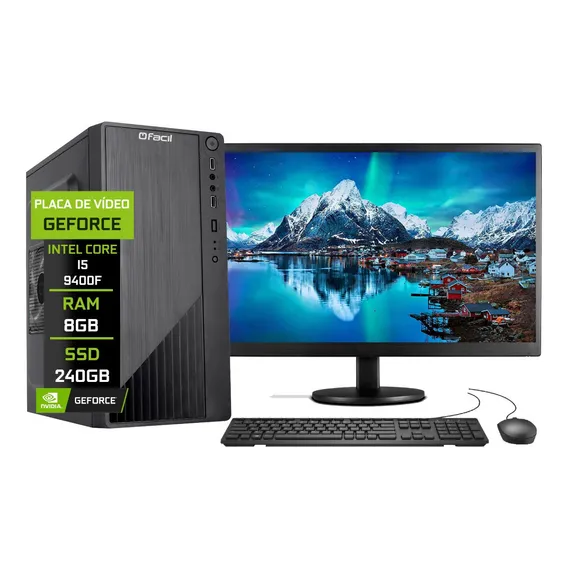 Pc Completo Fácil Intel I5 9400f 8gb Ssd 240gb Geforce 1gb Foto 1