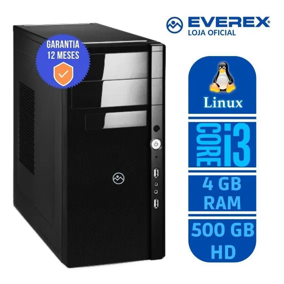 Pc Desktop Everex Core I3 4gb Hd 500gb Linux Foto 1