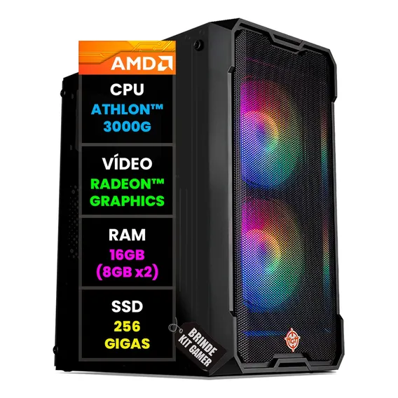 Pc Gamer Computador Completo Amd 16gb Ddr4 Ssd 240gb Wifi Foto 1