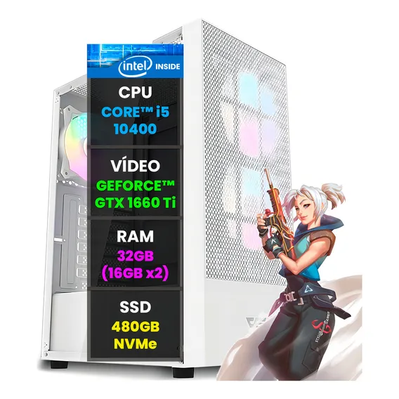Pc Gamer Computador Intel Core I5 32gb Gtx 1660ti Ssd 480gb Foto 1