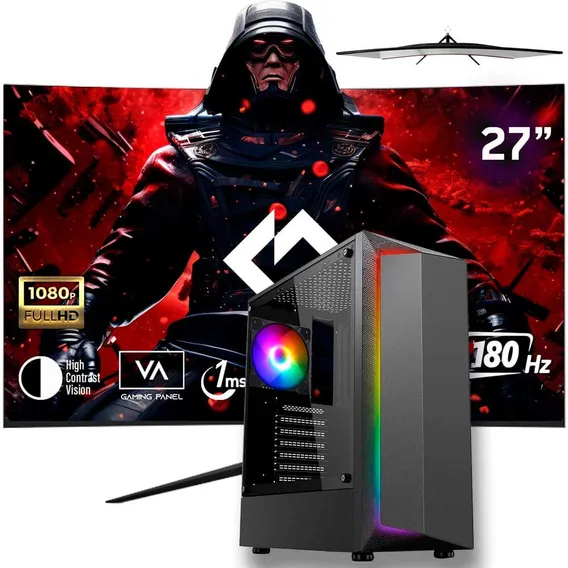 PC para jogos com 27 monitores curvos Amd Ryzen 5 Foto 1