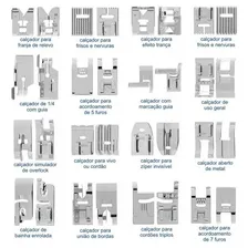Pé Calcador Sapata Kit 32 Peças Maquina De Costura Doméstica Foto mini 4