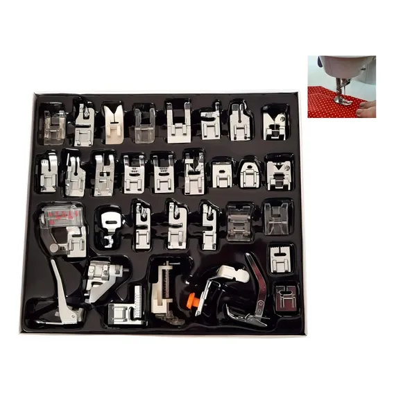 Pé Calcador Sapata Kit 32 Peças Maquina De Costura Doméstica Foto 1