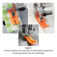 Pe Calcador Ziper Teflon 3x1 Maquina Costura Reta Industrial Foto mini 2