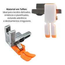 Pe Calcador Ziper Teflon 3x1 Maquina Costura Reta Industrial Foto mini 3