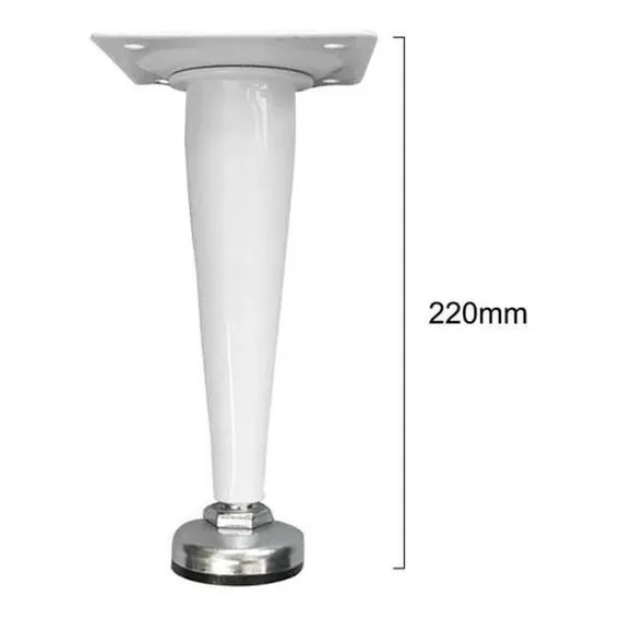 P茅 C么nico Regul谩vel Para M贸veis 22cm Branco Caad 2 Unidades Foto 1