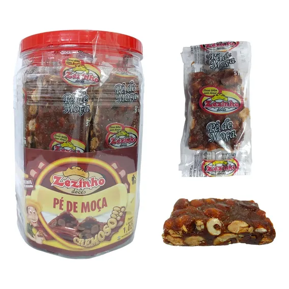 Pé De Moça 51g Zezinho Doces Pote 20 Unidades Feito Com Amor Foto 1