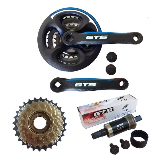 Pe De Vela Ltx Tipo Shimano Catraca Gts 7v Eixo Central Gts Cor Preto / Azul Foto 1