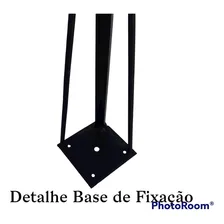 Pé Ferro Base Mesa Tubo Aço Quadrado 15x15 75cm Preto Foto mini  2