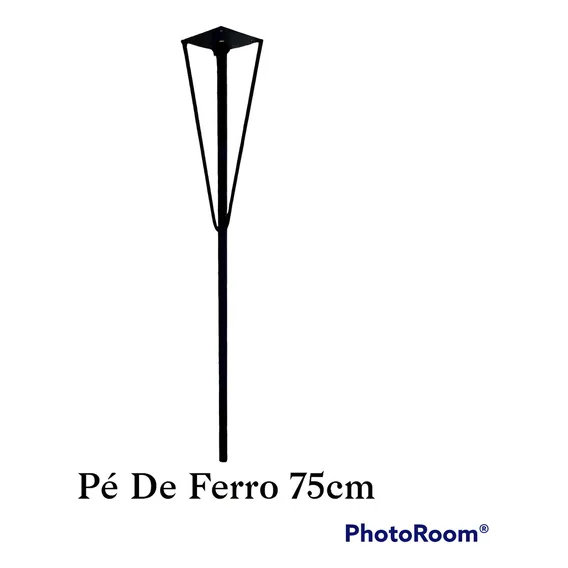Pé Ferro Base Mesa Tubo Aço Quadrado 15x15 75cm Preto Foto 1