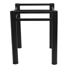 Pé Mesa Jantar Vidro Madeira Marmore Quadrada 75x75 Aço Cor Preto Foto mini  2