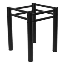 Pé Mesa Jantar Vidro Madeira Marmore Quadrada 75x75 Aço Cor Preto Foto  mini 1