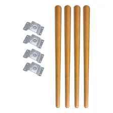 Pé Palito Rack Madeira Mesa Sofás, Mesas, Kit 4 Pés - 75cm Cor Verniz Foto  mini 1