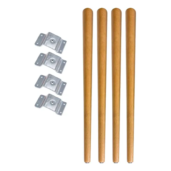 Pé Palito Rack Madeira Mesa Sofás, Mesas, Kit 4 Pés - 75cm Cor Verniz Foto 1