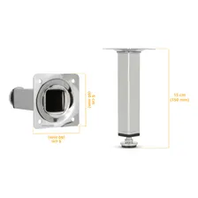 Pé Regulável Quadrado Aço Cromado 15cm Para Móvel - 1 Pç Foto mini 2