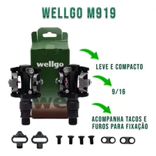 Pedal Clip Mtb Wellgo M919 + Tacos Padrão Shimano M520 Foto mini 4