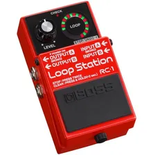 Pedal de efeito Boss Rc-1 para guitarra ou baixo Loop Station vermelho Foto mini 2