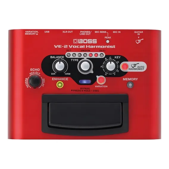 Pedal de efeito Boss Vocal Effects Vocal Harmonist VE-2 Vermelho Foto 1