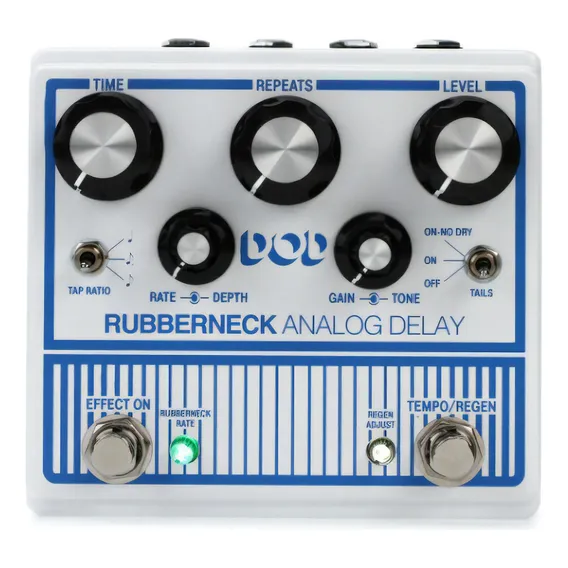 Pedal De Efeito Para Guitarra Dod Rubberneck Delay Analogico Cor Branco Foto 1