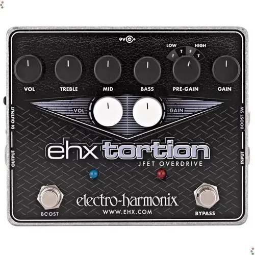 Pedal de efeito preto Electro-Harmonix EHX Tortion Foto 1