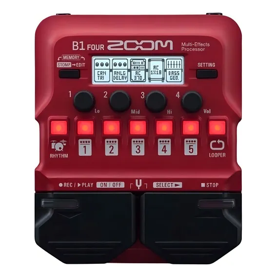 Pedal de efeito Zoom B1 Four vermelho Foto 1