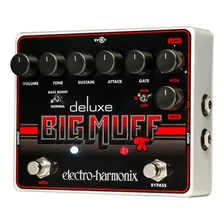 Pedal Ehx Deluxe Big Muff Pi Distortion Sustainer Gate Cor Preto Foto mini 2
