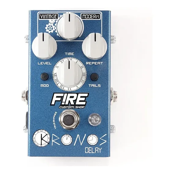 Pedal Guitarra Fire Kronos Delay - 5 Anos De Cor Azul Foto 1