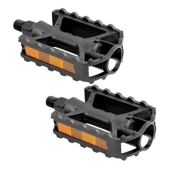 Pedal Metalciclo Bicicleta Com Refletor 9/16 Preto Nylon Foto 1