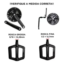 Pedal Nylon Plataforma Rosca Grossa 9/16 Eixo com Esferas E Refletivos Resistente Preto Foto mini 2