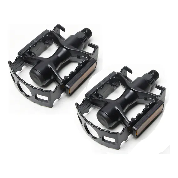Pedal P/ Bicicleta Mtb Alumínio Preto 9/16 Grosso C/ Esfera Foto 1