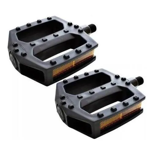 Pedal Par Bicicleta Mtb Plataforma Nylon Rosca Fina 1/2 Foto 1