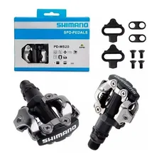 Pedal Shimano Pd-m520 Mtb Preto Com Tacos C/ Nf Foto mini 2