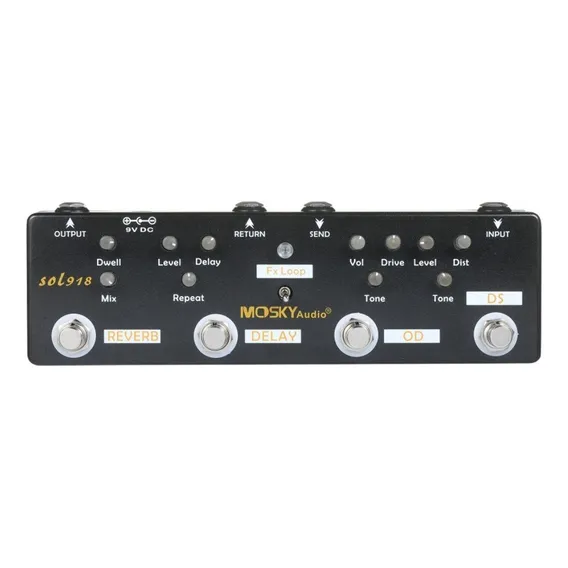 Pedaleira Mosky Sol918 Delay Reverb Overdrive+ + Cor Preto Foto 1