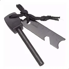 Pederneira Fogo Isqueiro Acampamento Magnesio Camping Cor Preto Foto mini 1