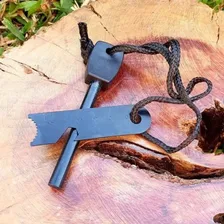 Pederneira Fogo Isqueiro Acampamento Magnesio Camping Cor Preto Foto mini 4