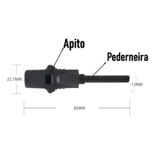 Pederneira Magnesio Com Apito Faisca Acendedor Fogo Camping Cor Preto Foto mini  3