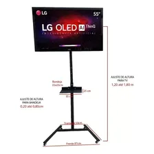 Pedestal Para Tv Notebook Apresentação Com Rodízio Bandeja Foto mini 3