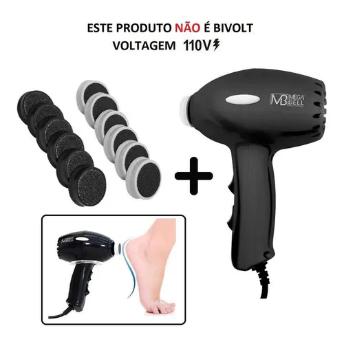 Pedicuro Lixa Elétrica Esfoliador + 12 Lixas - Preto 110v Foto 1