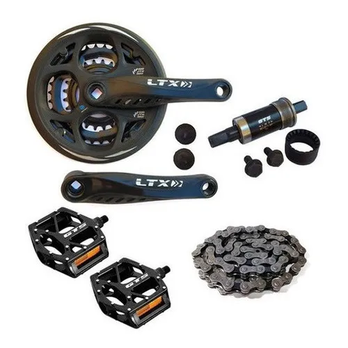 Pedivela Ltx 48x38x28 Tipo Shimano Eixo Corrente E Pedal Gts Foto 1