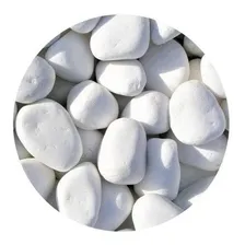 Pedra Branca De Jardim Seixo Dolomita Nº2 Para Canteiro 10kg Cor Branco Foto  mini 1
