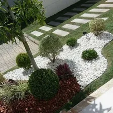 Pedra Branca De Jardim Seixo Dolomita Nº2 Para Canteiro 10kg Cor Branco Foto mini  3