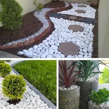 Pedra Branca Jardim 10kg Grande Cascalho Dolomita Planta NÂș4 Cor Branco Granulometria mĂĄxima 8 cm Granulometria mĂnima 6 cm Foto mini 3