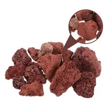 Pedra Vulcânica Marron Para Lareira Churrasqueira Pacote 1kg Foto mini 3