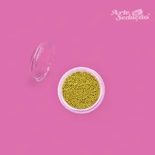 Pedraria Caviar Metal Decoração Unhas Dourado Ouro 1mm 20g Foto mini  3