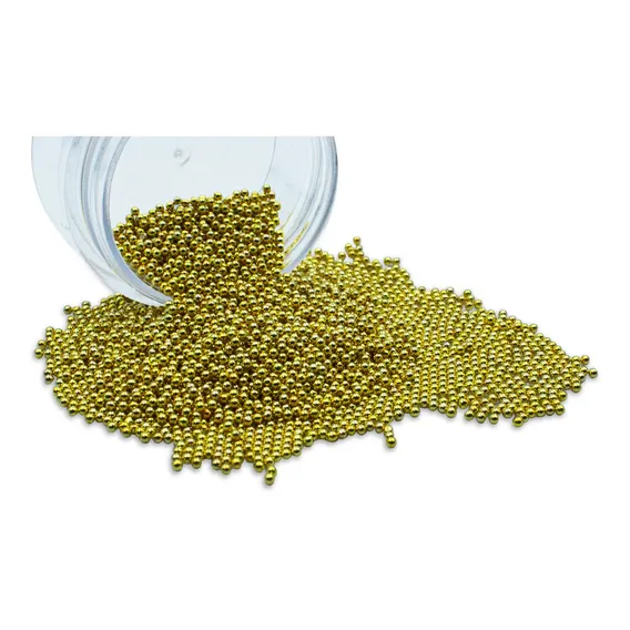 Pedraria Caviar Metal Decoração Unhas Dourado Ouro 1mm 20g Foto 1