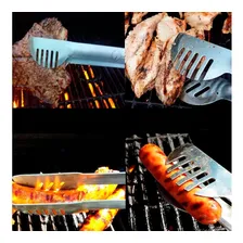 Pegador Churrasco Carne Massas Pinça Aço Inox Salada Cozinha Foto mini 3