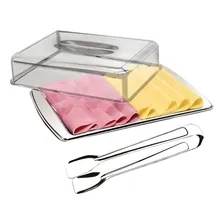 Pegador De Salada Gelo Frios Salgado Aço Inox 18cm 10 Peças Foto mini  2