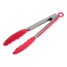 Pegador Inox C/ Ponta Em Silicone Vermelho 23cm Foto  mini 1
