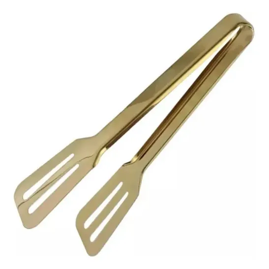 Pegador Salada Em Aço Inox Dourado Multiuso Grande Premium Foto 1