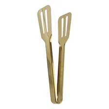 Pegador Salada Em Aço Inox Dourado Multiuso Grande Premium Foto mini 2